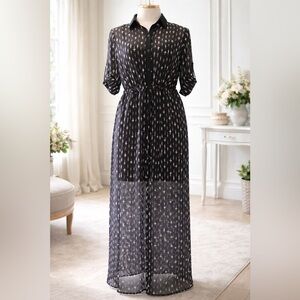 SHIRTDRESS “Haven” CHIFFON SHEER MAXI DRESS